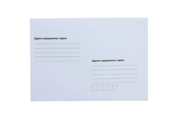 Конверты С6 (114х162 мм) мк клей декстрин белые адресная сетка