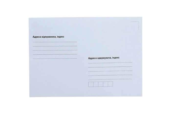 Конверты С6 (114х162 мм) мк клей декстрин белые адресная сетка