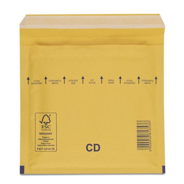 Конверты бандерольные для CD -дисков (180х160) крафт коричневый с отрывной лентой 200 шт